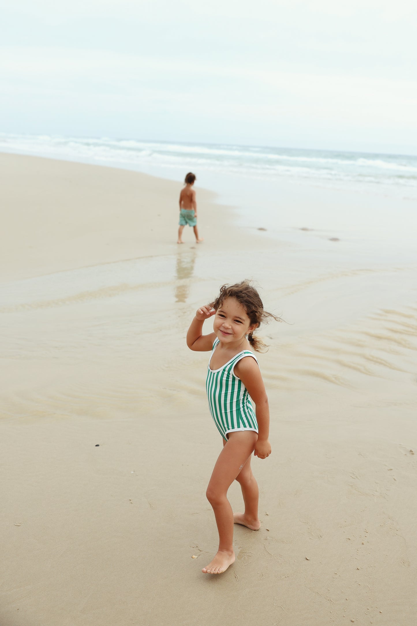 Striped Swimsuit - Green