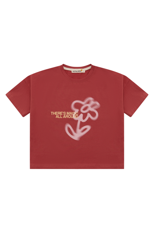 Fleur Tee - Burgundy
