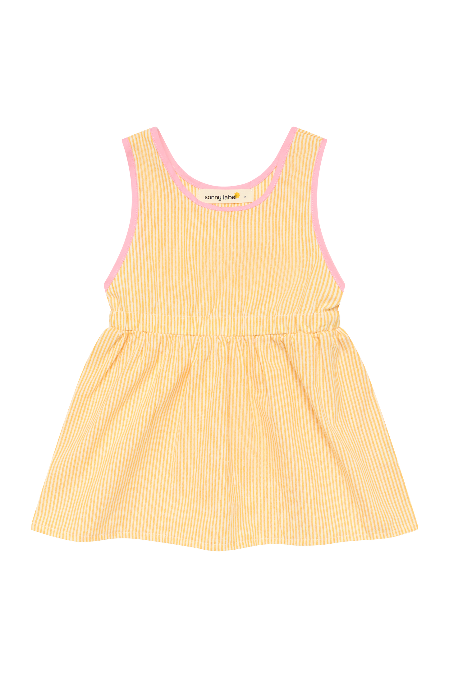 Pre-order - Striped Pinafore - Lemon